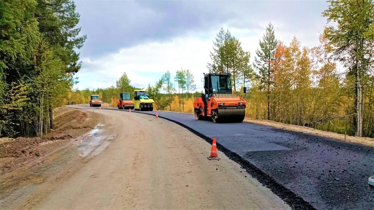 Сургут когалым км. Строительство трассы. Дороги Югры. Автодорога Югра.