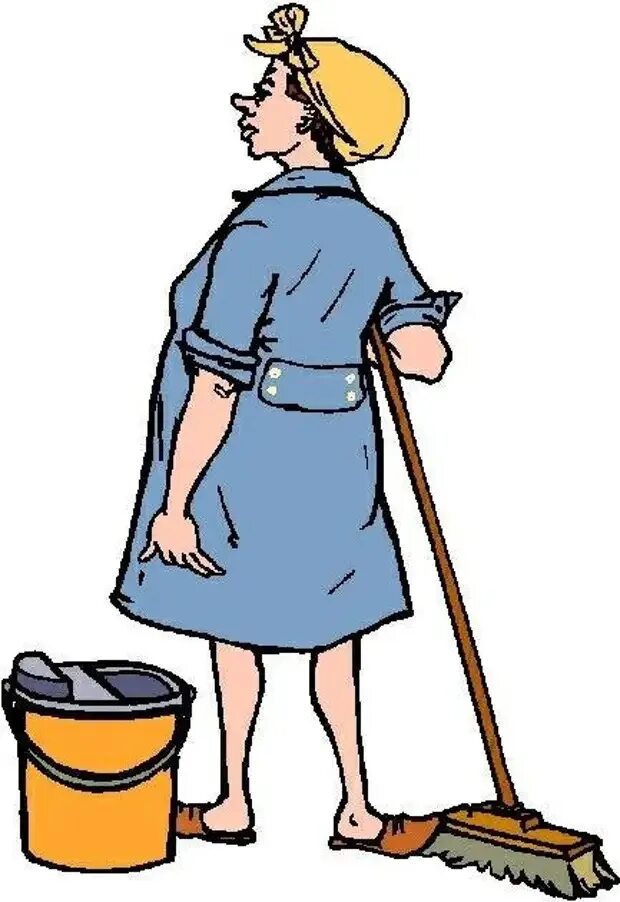 Бабушка мыла полы