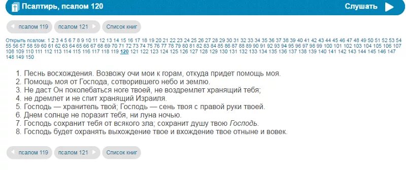 120 Псалом текст. Псалом 149. Господь будет охранять выхождение твое и вхождение твое.