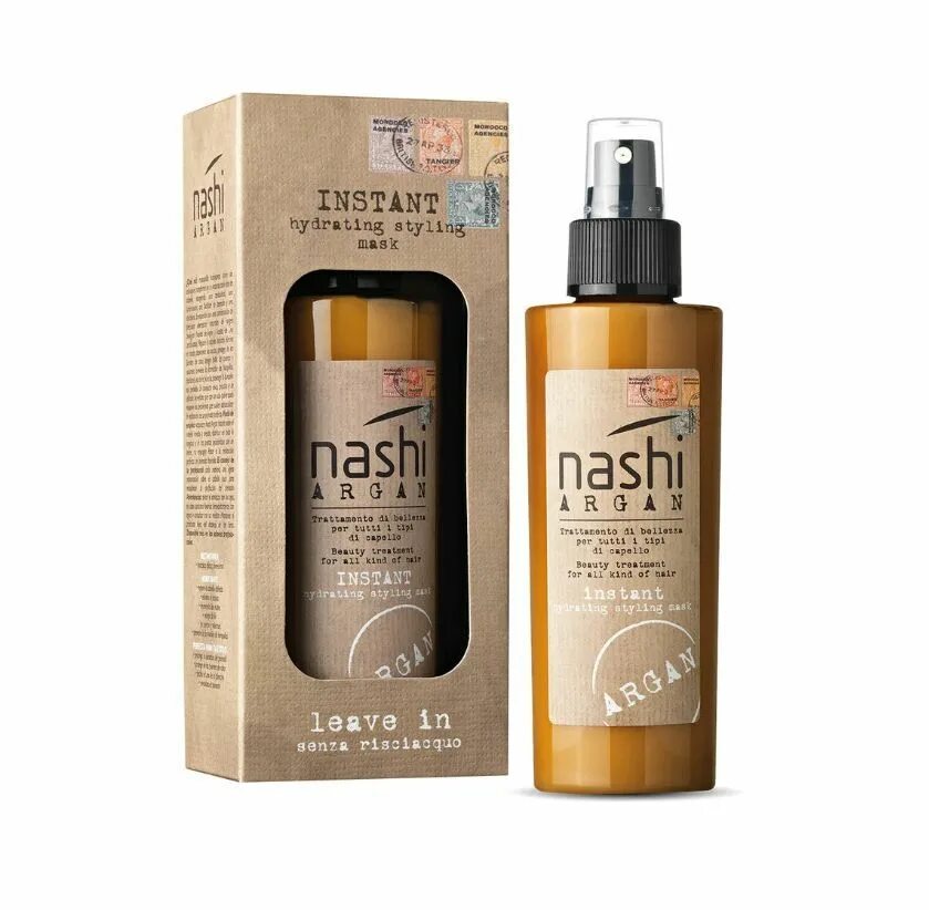 Nashi Argan спрей маска. Nashi Argan несмываемая маска. Nashi Argan instant Hydrating styling Mask. Итальянский бренд nashi Argan.