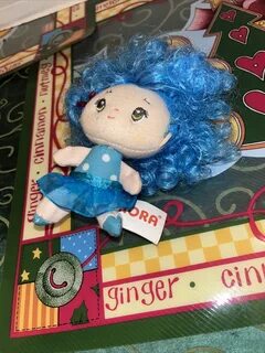 Picture 1 of 5. AURORA 4" Cutie Curls Olivia Plush Stuffed Doll Blue H...