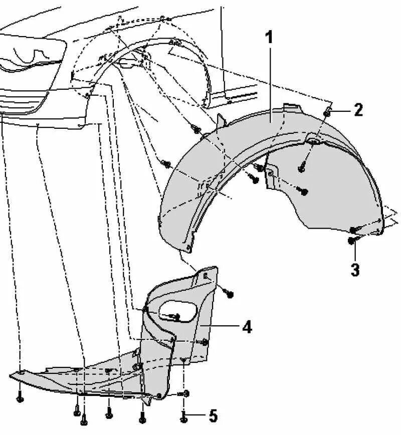Крыло переднее шкода а7. Подкрылок передний Passat b6. Передний подкрылок Фольксваген Пассат б6. VW Passat b6 крепление переднего подкрылка.