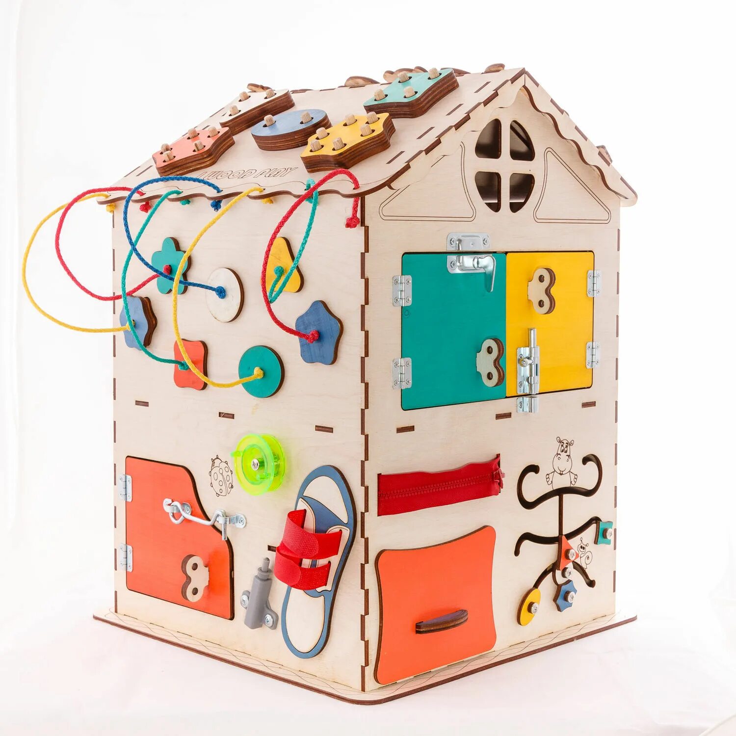 домик бизи изи. дом развивашка для детей. бизиборд iwoodplay бизидом. Iwoodplay бизидом 35х35х50 с электрикой. дом развивашка для детей.