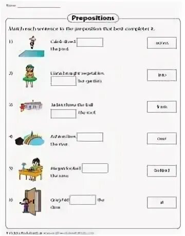 Write the correct preposition