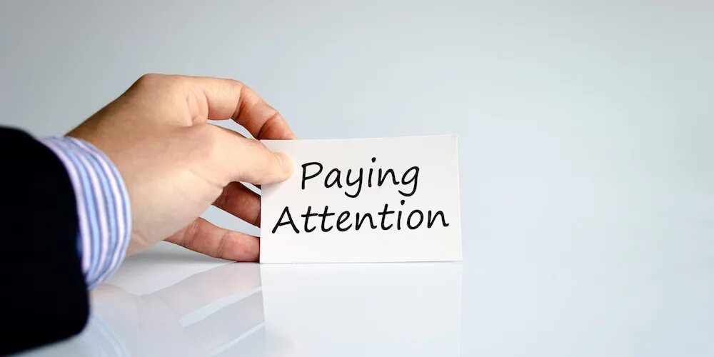 Paying attention. Pay attention. Pay your attention. Pay attention and share your impressions. Pay attention text