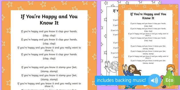 If you're Happy and you know it текст. If you Happy Clap your hands текст. If you Happy and you know it Clap your hands текст. Песенка if you Happy and you know it. If you are happy clap