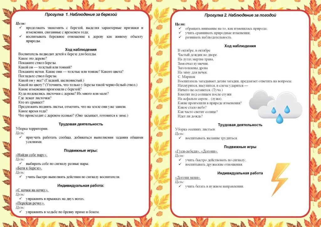 Прогулка ноябре цели