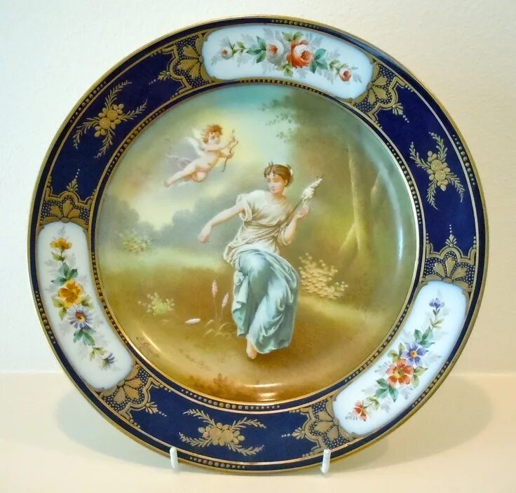 Collection plate. Фарфор тарелка Севр Франция 19 век. Тарелка кобальт Кузнецов. Фарфор кобальт.