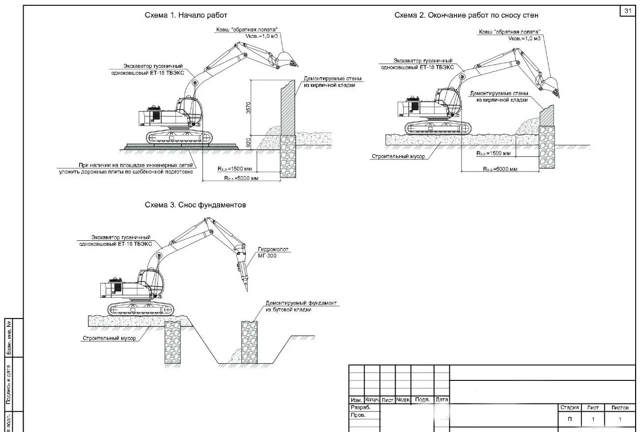 . Технологические схемы демонтажа одноэтажного здания. Схема демонтажа кирпичных стен. Схема демонтажа фундамента гидромолотом. Схема демонтажа фундамента экскаватором. Технологическая карта фундаментов