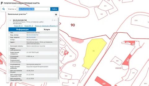 Кадастровая карта ялты