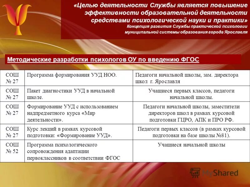 программа развития службы