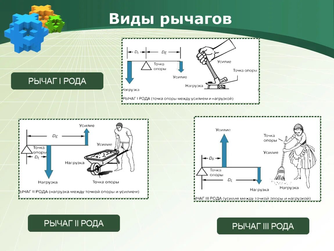 Рычаги 1 2 3 рода примеры. Виды рычагов. Рычаги виды рычагов. Типы рычагов в физике. Какое действие на рычаг силы