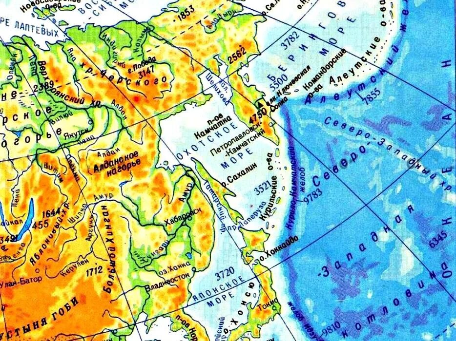 Моря омывающие берега тихого океана