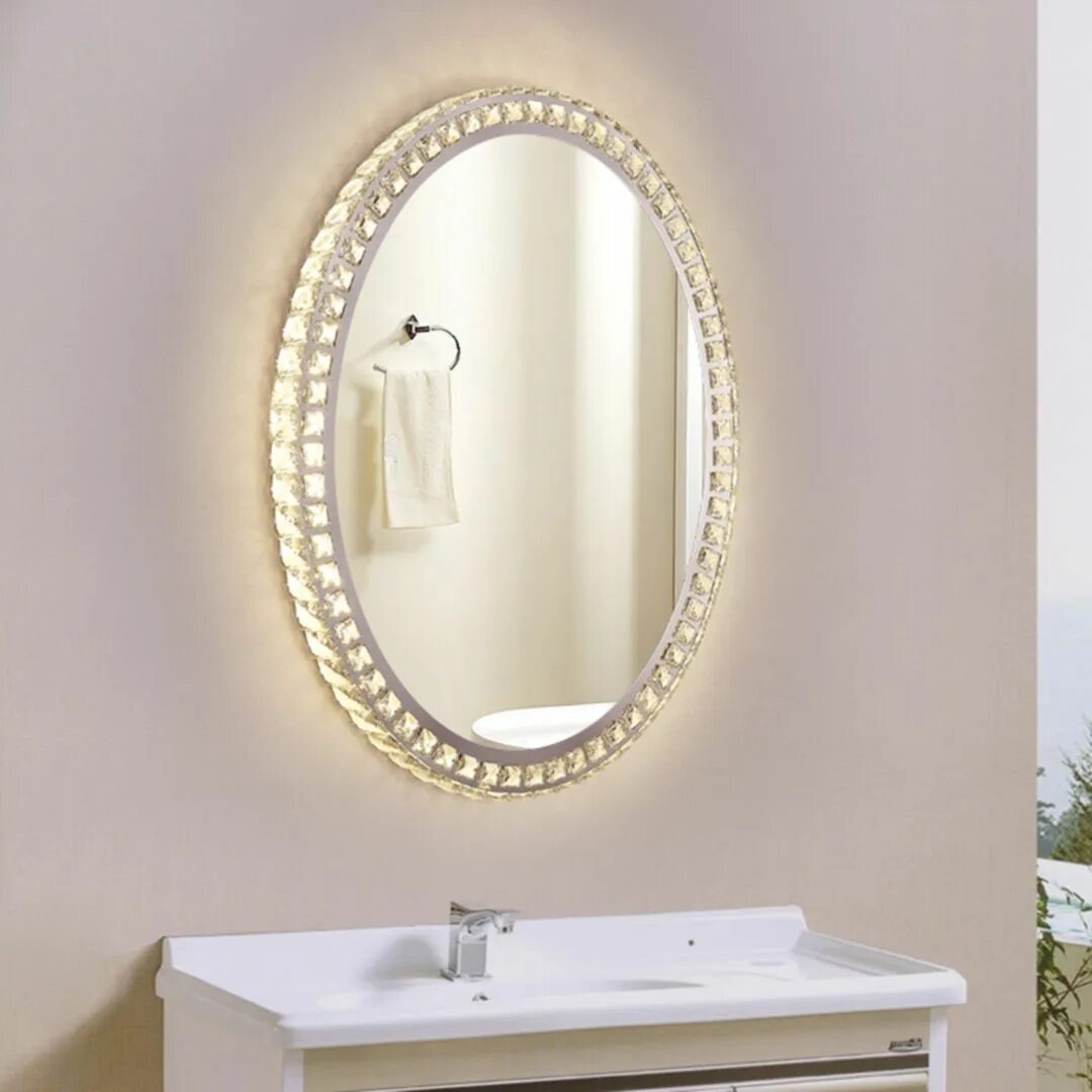 Best mirrors. Зеркало овал с подсветкой в ванную. Зеркало овал со светильниками. Хрустально-зеркальная ванна. Vanity Bathroom Mirror Designs.