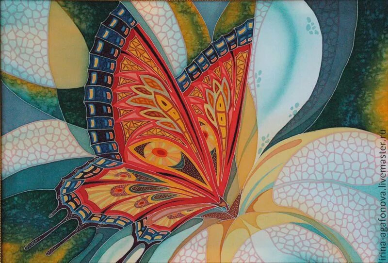 Изображение изделий выполненных в технике батика. Роспись по шелку.