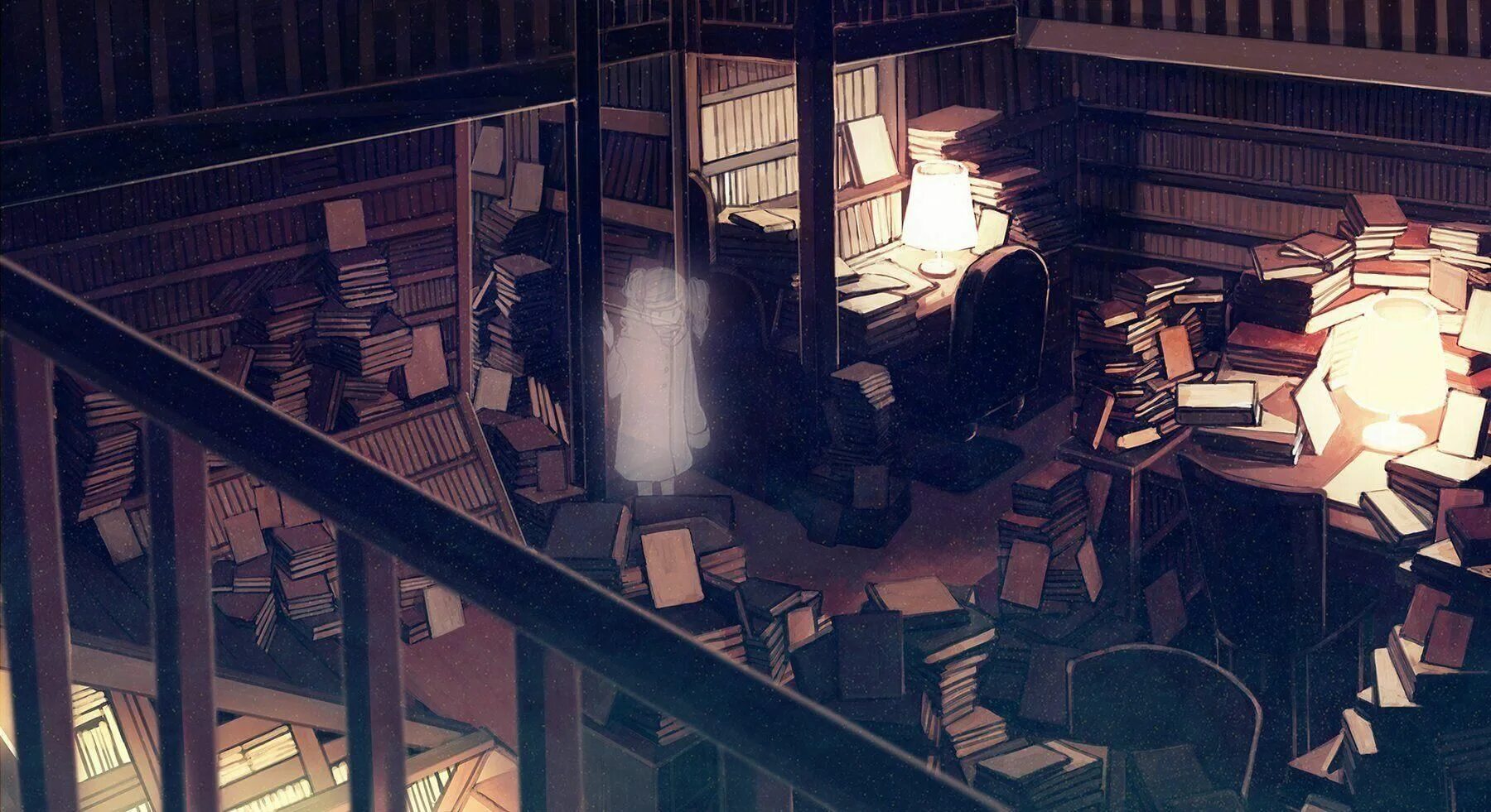 Ночной книжный магазин. Библиотека арт. Библиотека фон.