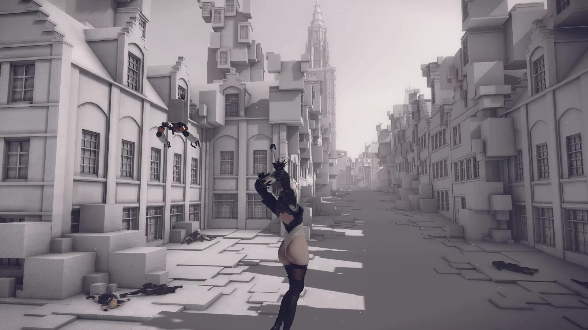 Нир город. Nier automata goliath. Энди парк концепты. Nier automata голиаф. Nier city ruins.