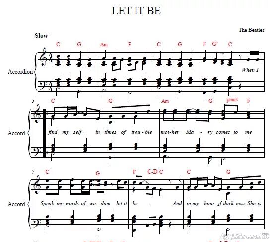 Let it be ноты. The beatles ноты для аккордеона. beatles ноты для баяна. аккордеонные ноты. мелодии битлз для аккордеона ноты.