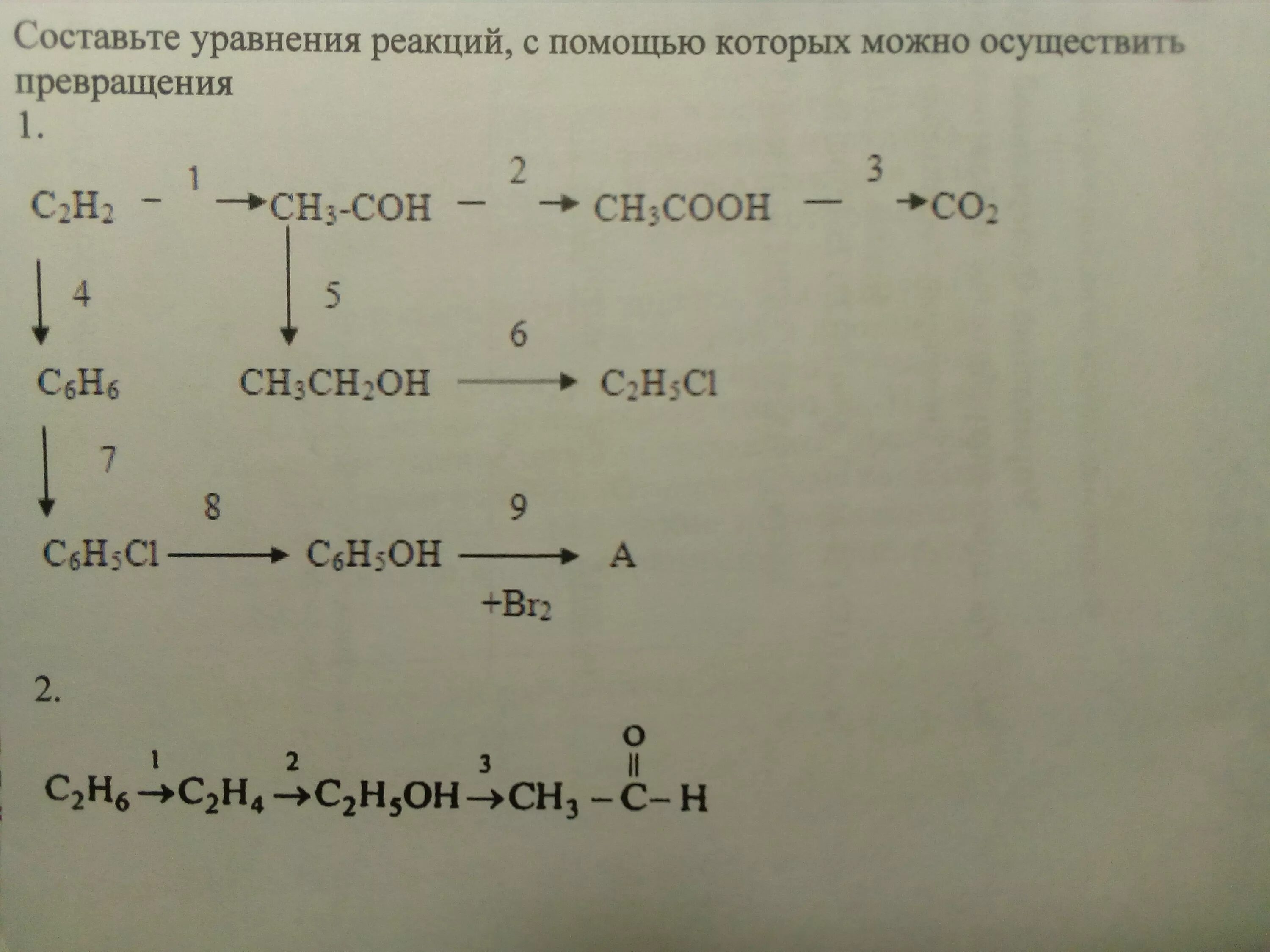 Осуществите следующие превращения сн3 сн3