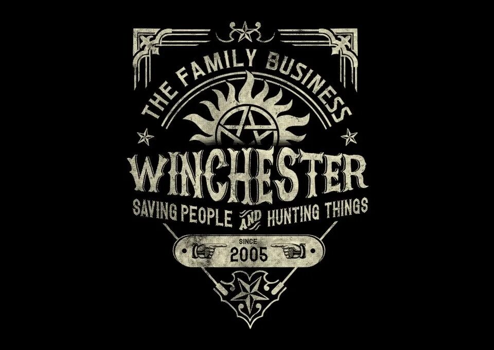 People script. Сверхъестественное Family Business. Надпись Винчестер. Winchester надпись. Saving people Hunting things Family Business обои.