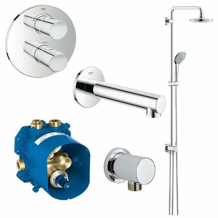 Душа grohe grohtherm. Grohe Grohtherm 2000. Душевая стойка встраиваемый Grohe Grohtherm 2000 nsb0115 хром. Готовый комплект для душа Grohe BAUCLASSIC (nsb0021). Термостат встроенный для душевой кабины.