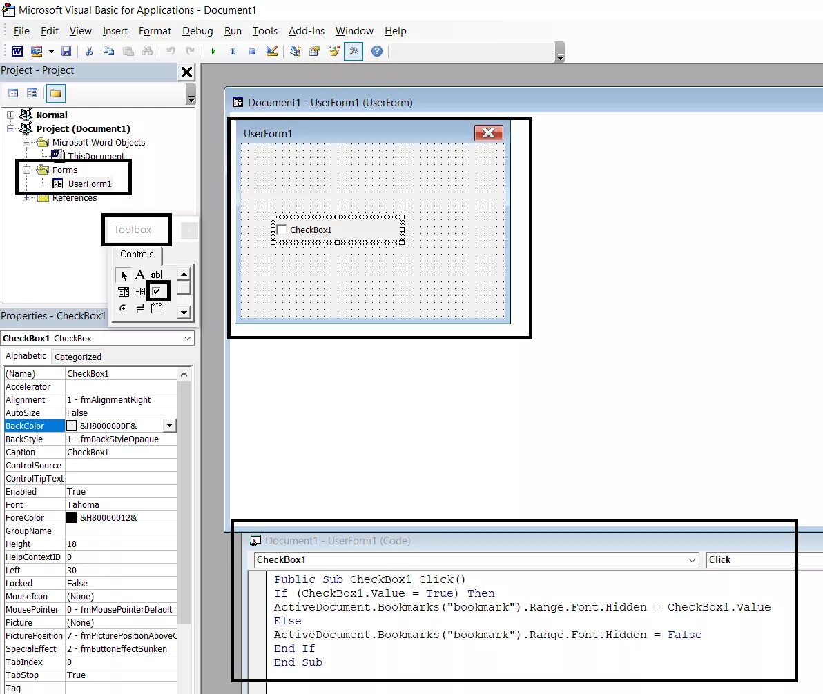 Vba word range. Visual basic for applications. word checkbox. checkbox vba. vba word.