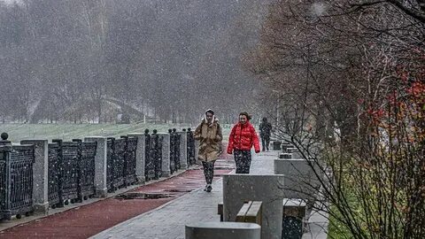 Снег в сентябре в москве