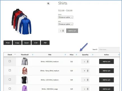 Woocommerce variable
