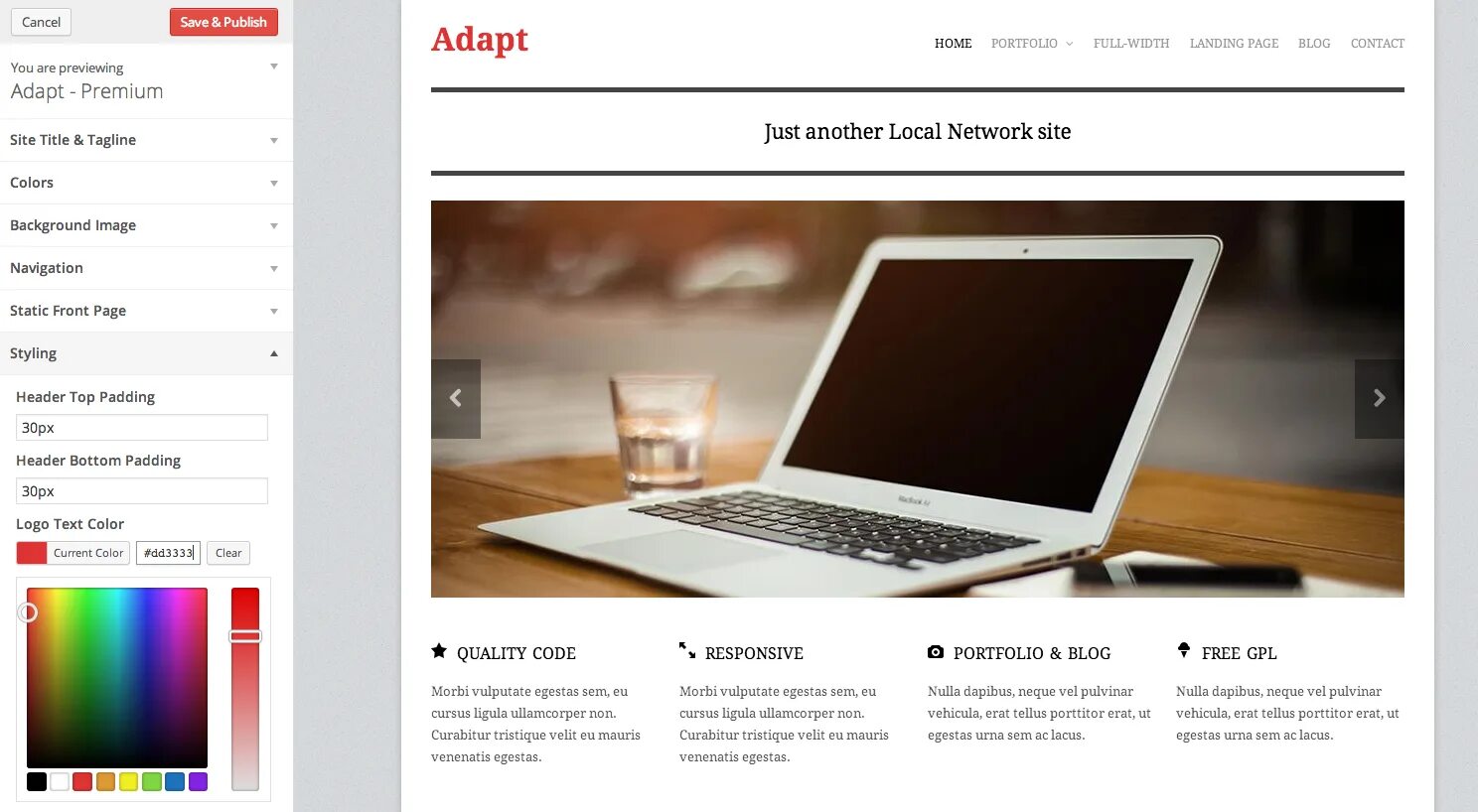 Wordpress шаблоны страниц