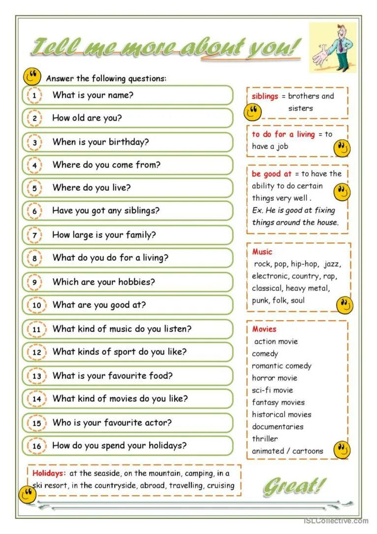 Questions about camps. Задания на тему about myself. ESL introduce yourself. Questions about myself на английском. Introduce yourself Worksheet.