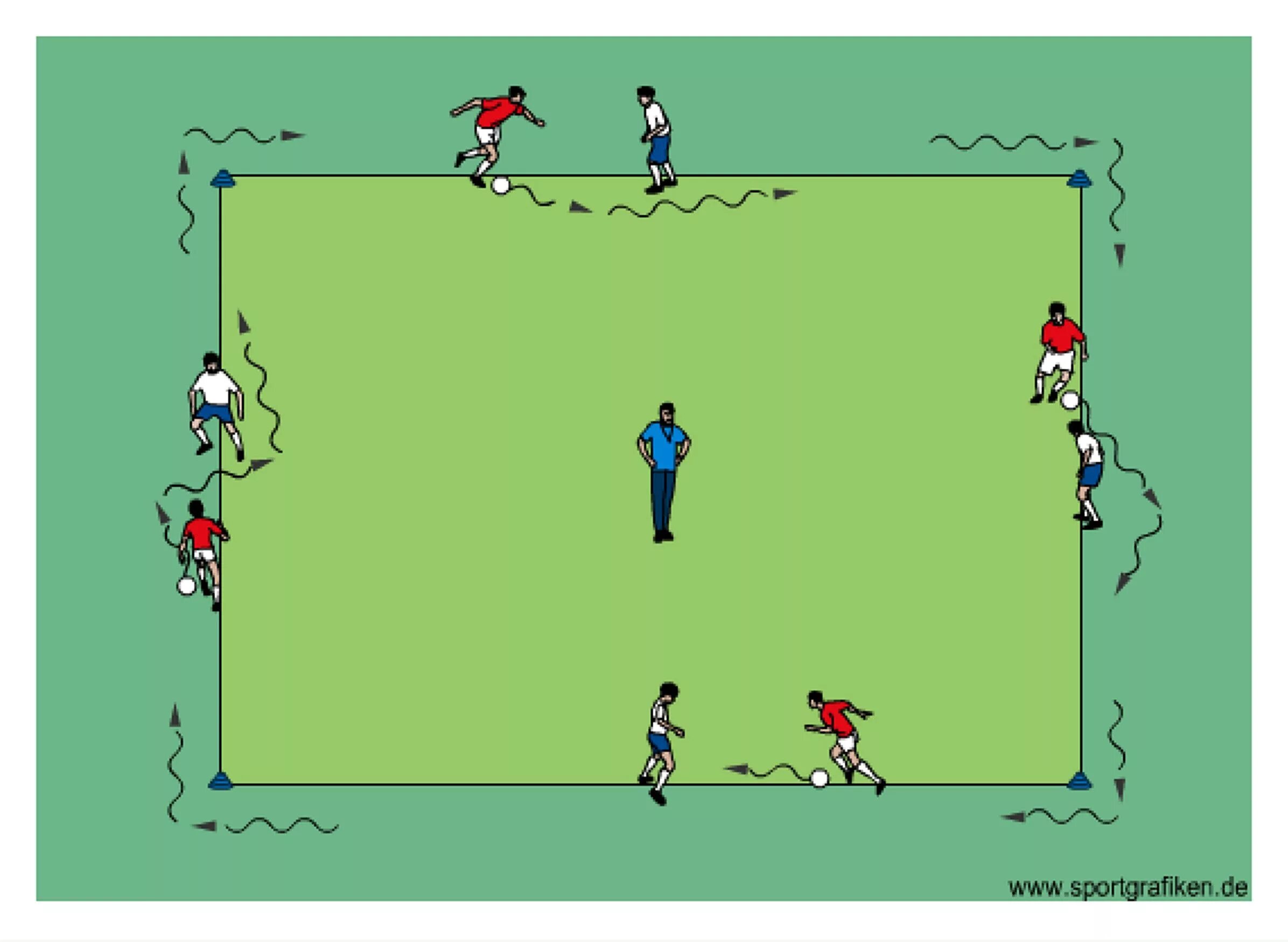 Футбольная игра квадрат. Интересные упражнения в футболе. Игровые квадраты в футболе. Упражнение квадрат в футболе. Футбольные упражнения с фишками.
