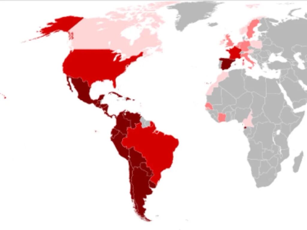 Страны говорящие на итальянском. Распространение испанского языка. Карта испаноговорящих стран. Испанский язык в мире. Испанский язык на карте.