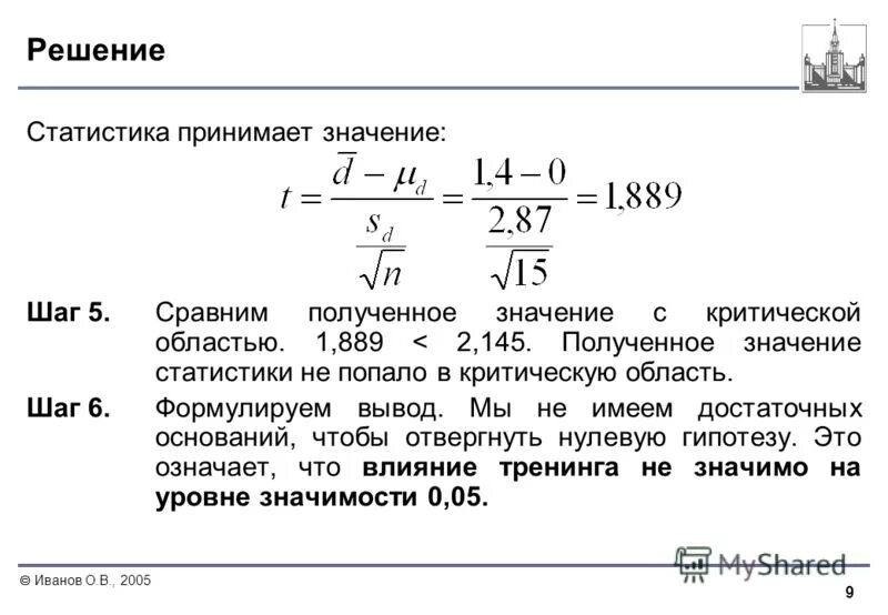 Проверка гипотез о средних