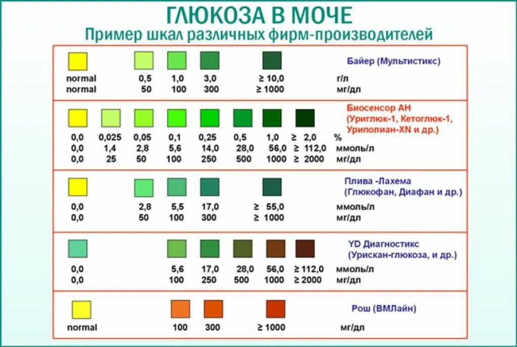 Норма глюкозы в моче