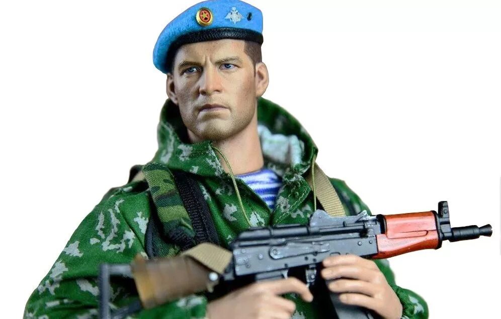 Разведчик ВДВ - коллекционная фигурка 1/6 KGB-003 Russian VDV Scout - KGB Hobby. ВДВ 1:6. Солдат с автоматом. Современный солдат.