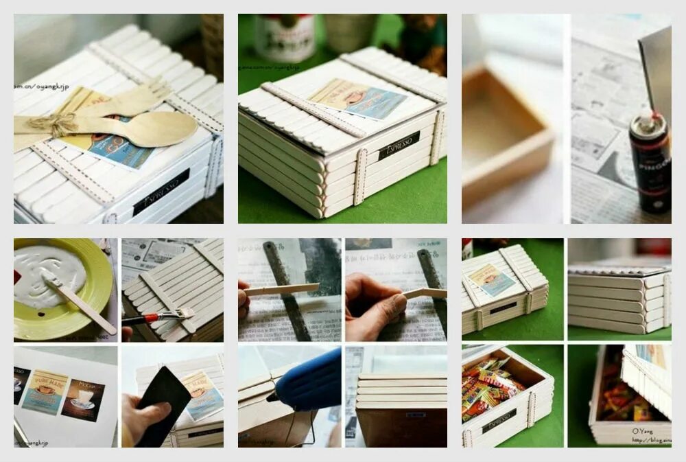 Коробочка из палочек для суши. Коробочки из палочек. Сундучок из палочек для мороженого. Декор корзины из палочек от мороженного. Шкатулка из палочек от мороженого.