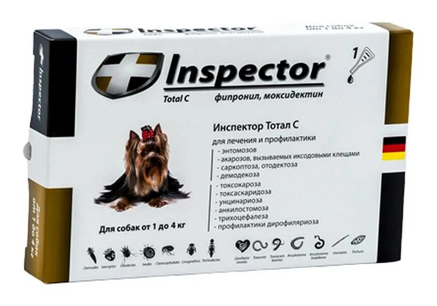 Инспектор Квадро капли для собак. Инспектор капли на холку для собак 10-25 кг. Инспектор капли для собак до 4 кг. Капли от блох клещей и глистов на холку для собак Inspector до 4 кг.