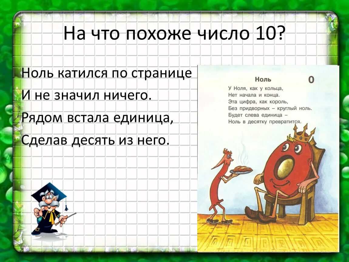 Стихотворение ноль семь. На что похоже число 10. На что похожа цифра 10. На что похоже число. На что похожи цифры.