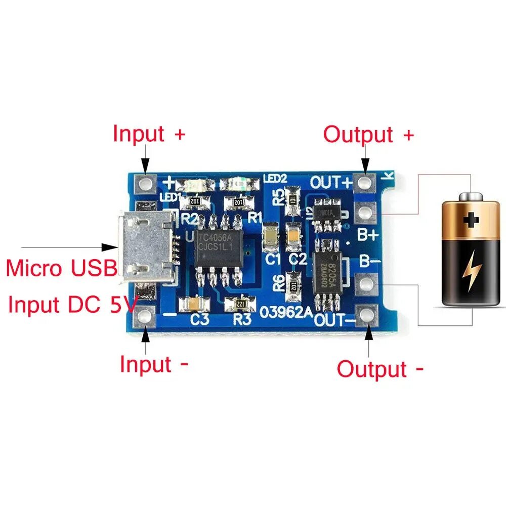 Плата микро usb. Модуль заряда аккумуляторов tp4056. Модуль 4056 для зарядки 18650. Tp4056 модуль заряда аккумуляторов 18650. TP 4056 5v 1 a микро USB 18650 схема.
