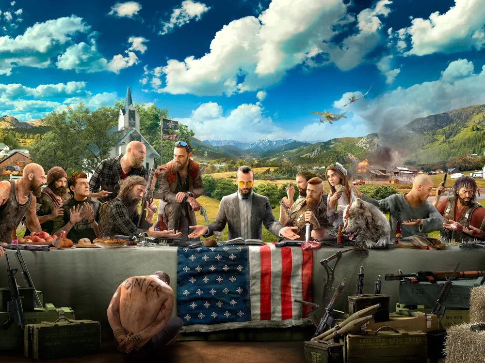 Что делать если фар край 5. Far cry 5 постер. фар край 5 тайное вечере. far cry 5 стрим.
