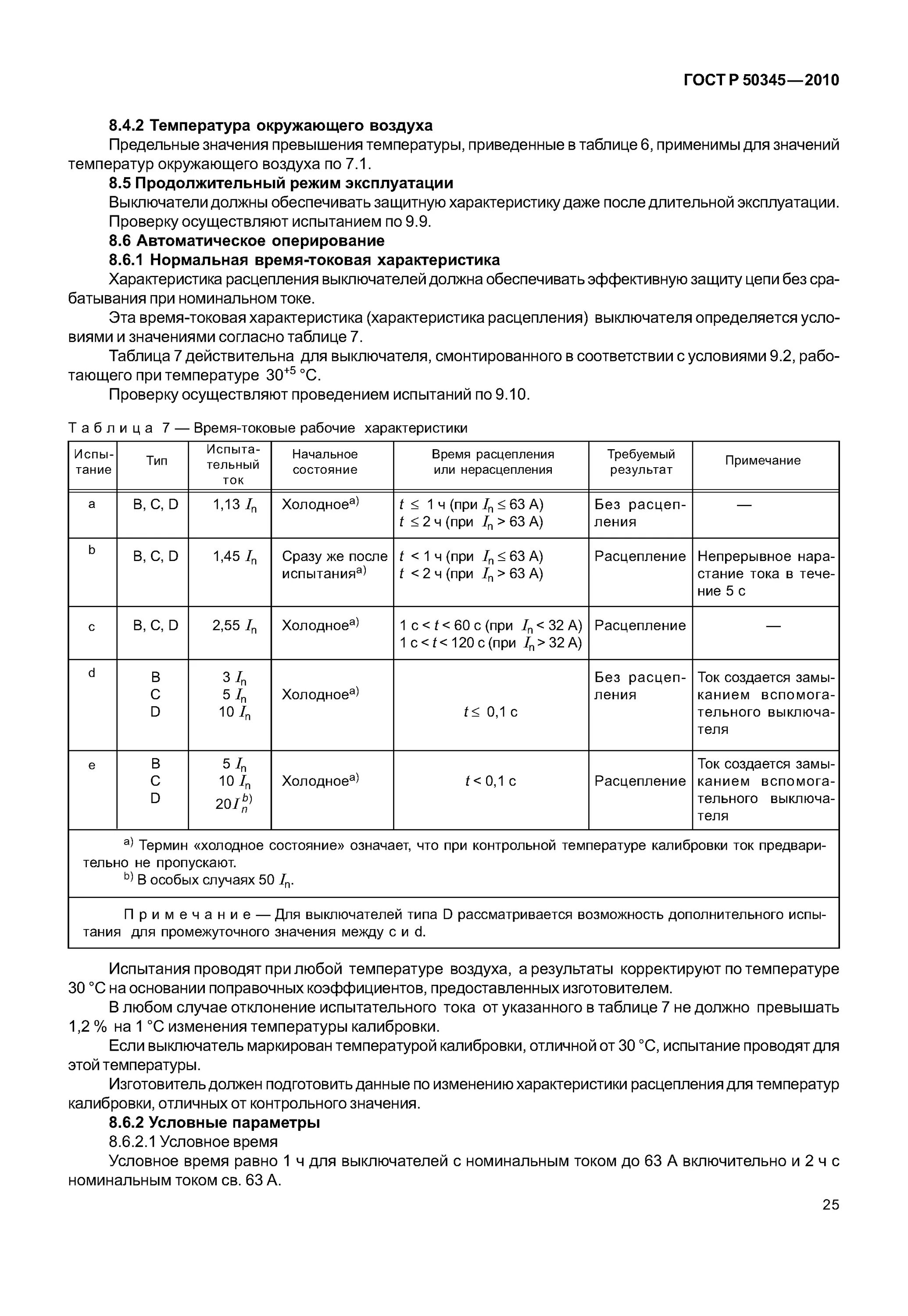 Гост 50345 статус. ГОСТ автоматические выключатели. ГОСТ Р 50345-2010 таблица 7. 50345-2010. ГОСТ для проверки автоматических выключателей.