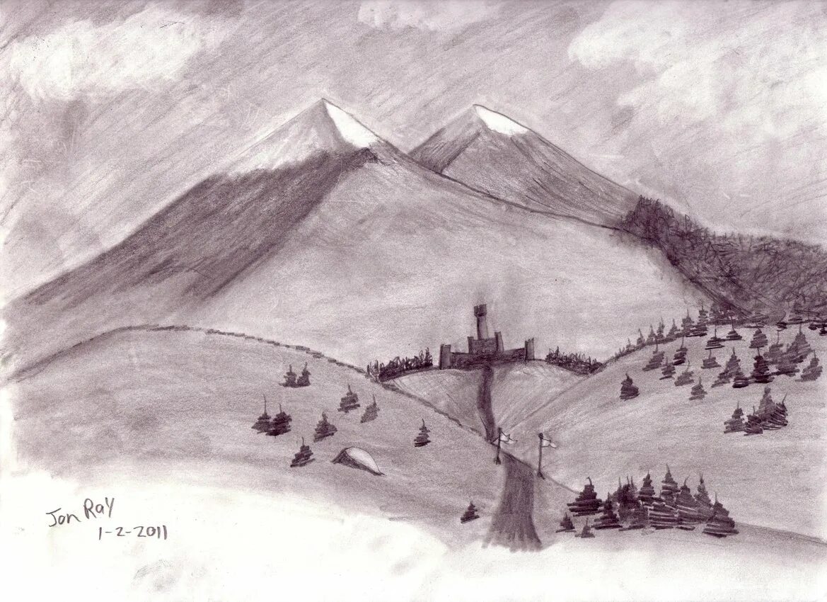 Легкие горы тема. Горный пейзаж карандашом. Пейзаж гор карандашом. Аул карандашом. Рисуем горы.