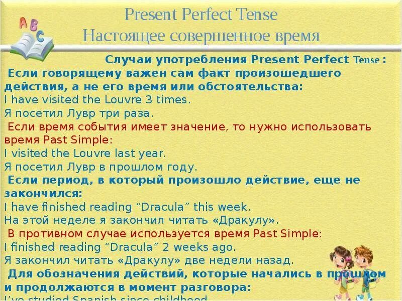 Пить настоящее время. Present perfect Tense правило. The present perfect Tense. Случаи употребления present perfect. Случаи использования present perfect.