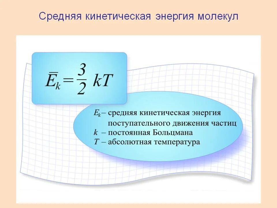 Кинетическая энергия формула температура