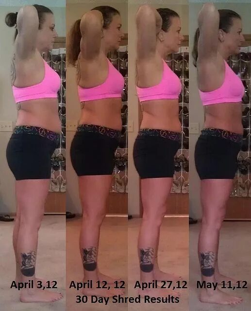 Final 30 Day Shred Results Side by mariposa224, via Flickr 30 day shred results,