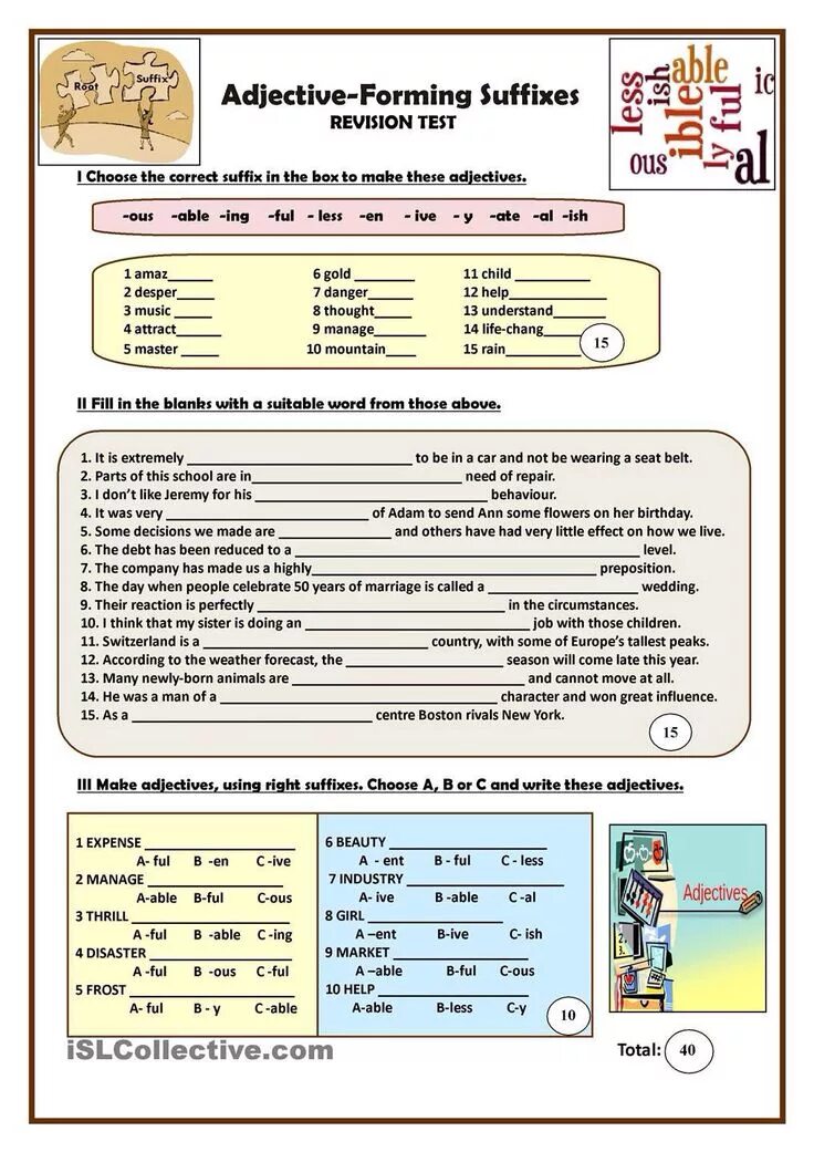 Суффиксы в английском языке упражнения. Словообразование Worksheets. Adjectives суффиксы. Словообразование в английском языке Worksheets. Adjective forming suffixes