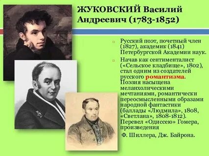 Конспект романтизм 9 класс литература жуковский
