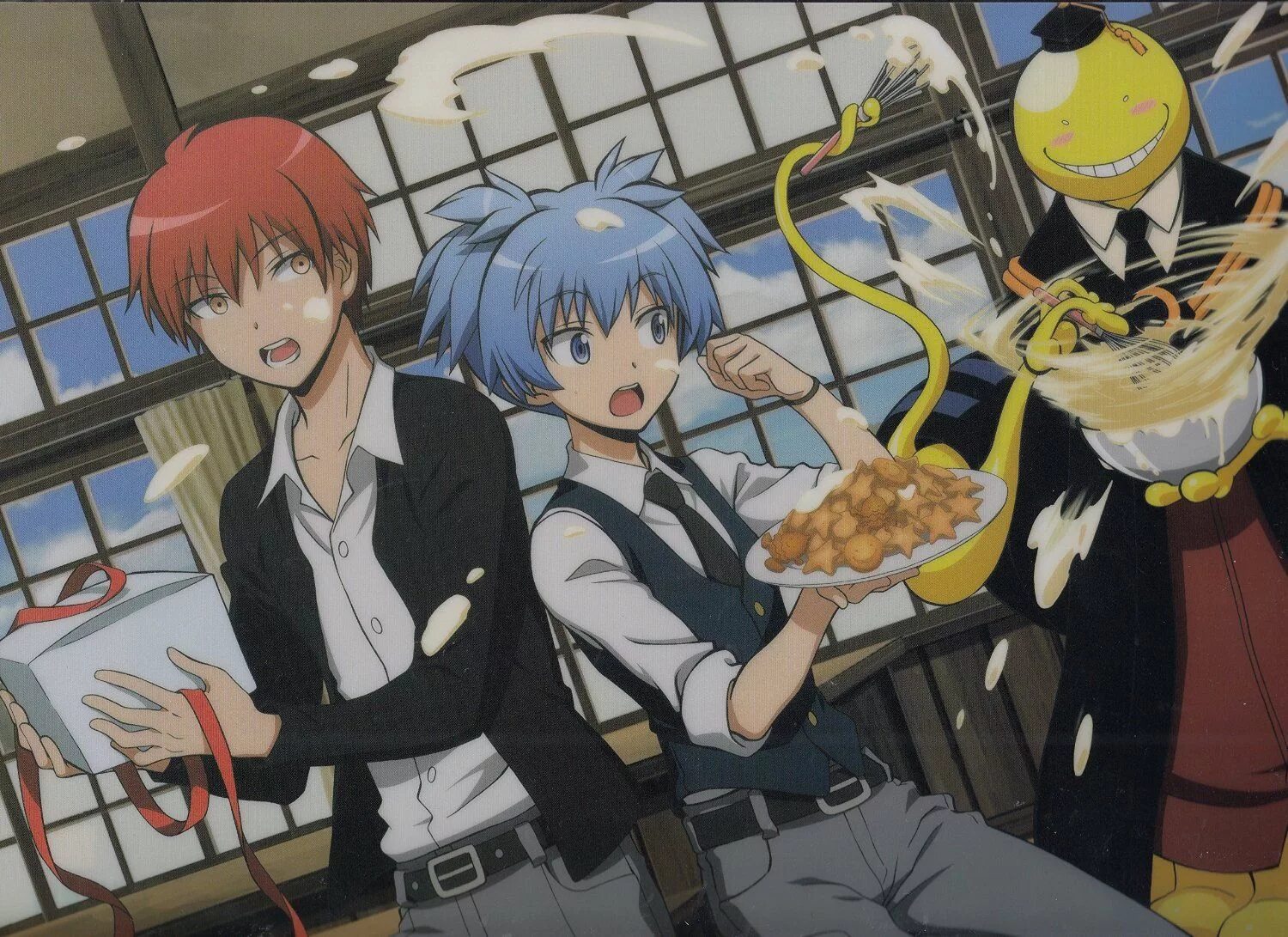 Класс убийц дата выхода. Класс убийц карма нагиса и коро. assassination classroom аниме. assassination classroom нагиса. класс убийц ансатсу.