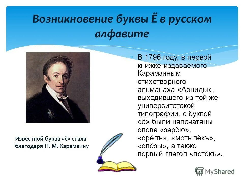 информация и общество в современном мире. информация кто ввел в русский язык. история появления буквы ё. история буквы ё. карамзин придумал букву ё.