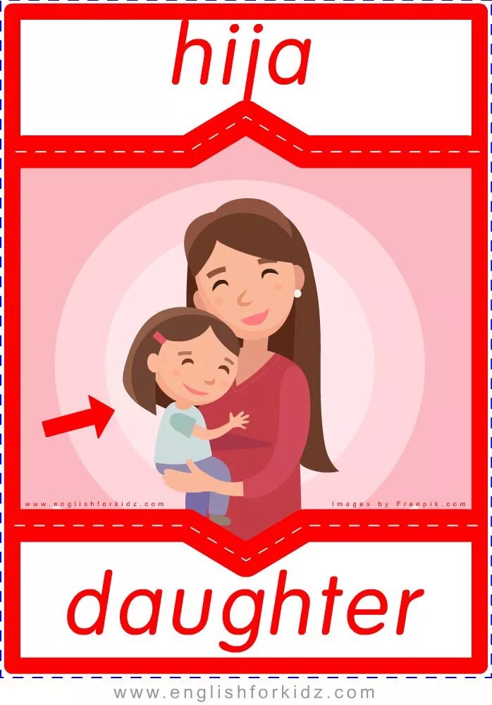 English Spanish Flashcards. Карточка daughter на английском. Фон дочь English. Daughter на английском